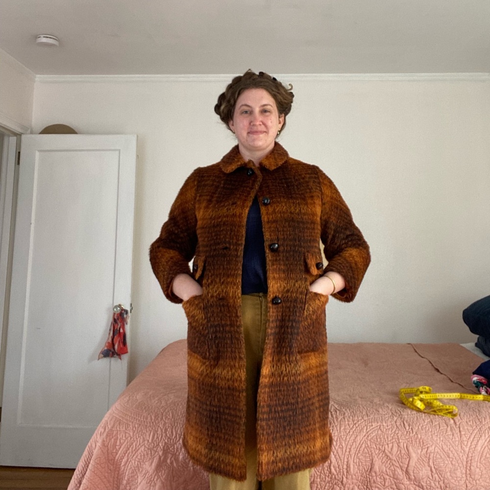 Vintage Union Made Plaid Mohair Coat